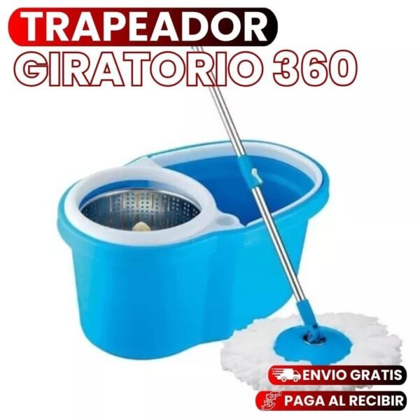 ¡Trapeador Trapero Giratorio 360! Limpieza sin esfuerzo y al alcance de tu mano ✅